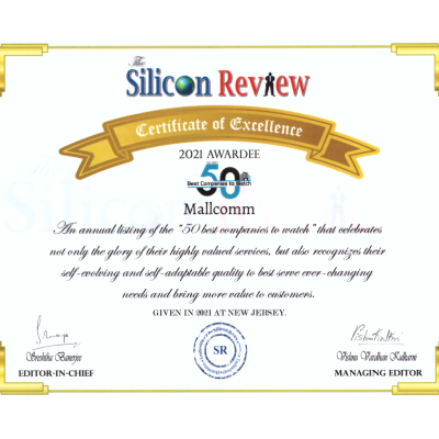 Mallcomm Awarded Silicon Review Certificate of Excellence